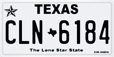 TX license plate CLN6184