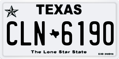 TX license plate CLN6190