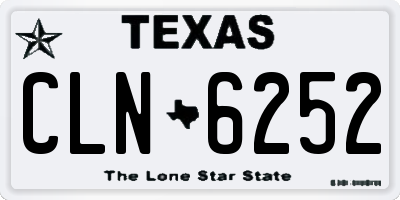 TX license plate CLN6252