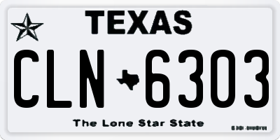 TX license plate CLN6303