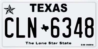 TX license plate CLN6348