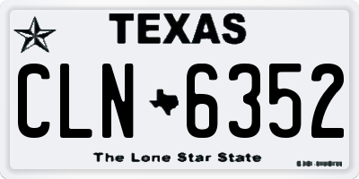 TX license plate CLN6352