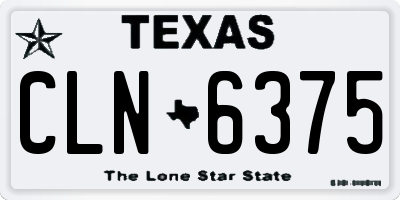 TX license plate CLN6375