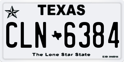 TX license plate CLN6384