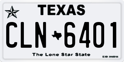 TX license plate CLN6401