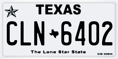 TX license plate CLN6402