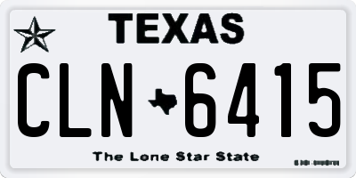 TX license plate CLN6415