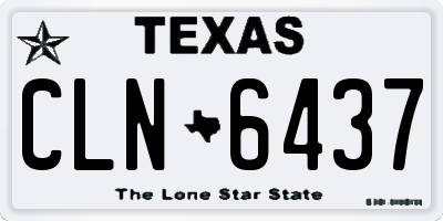 TX license plate CLN6437