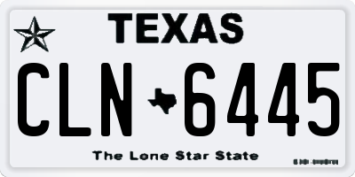 TX license plate CLN6445