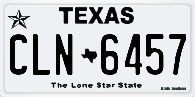 TX license plate CLN6457