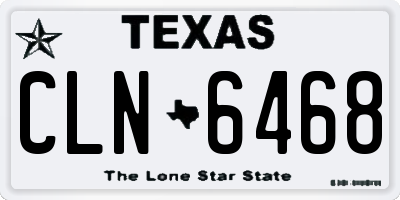 TX license plate CLN6468