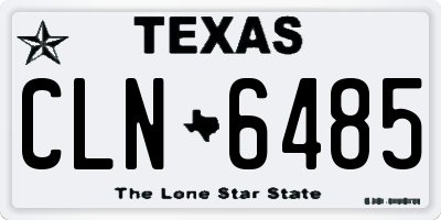 TX license plate CLN6485