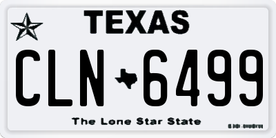 TX license plate CLN6499