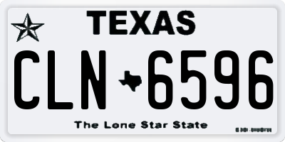 TX license plate CLN6596