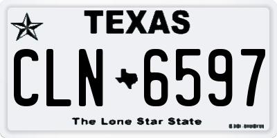 TX license plate CLN6597