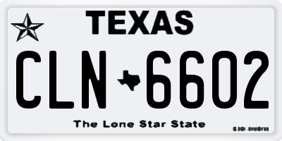TX license plate CLN6602