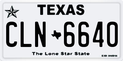 TX license plate CLN6640