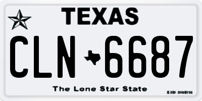 TX license plate CLN6687