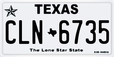 TX license plate CLN6735