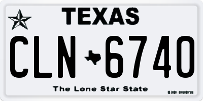 TX license plate CLN6740