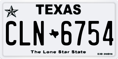 TX license plate CLN6754