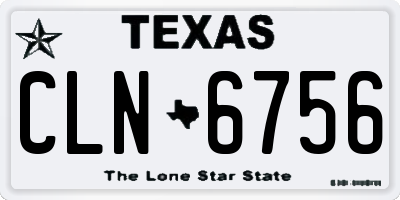 TX license plate CLN6756