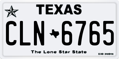 TX license plate CLN6765