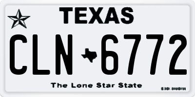 TX license plate CLN6772