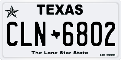 TX license plate CLN6802