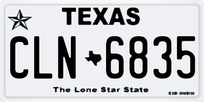 TX license plate CLN6835
