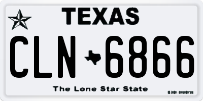 TX license plate CLN6866