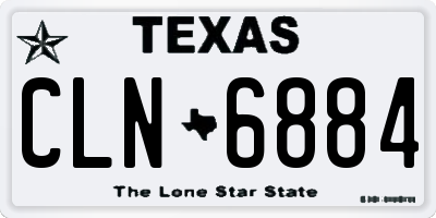 TX license plate CLN6884