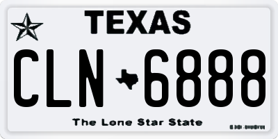 TX license plate CLN6888