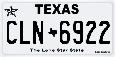 TX license plate CLN6922