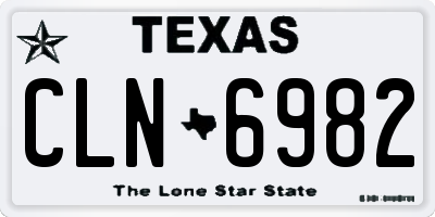 TX license plate CLN6982