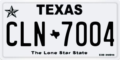 TX license plate CLN7004