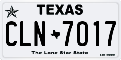 TX license plate CLN7017