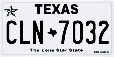 TX license plate CLN7032