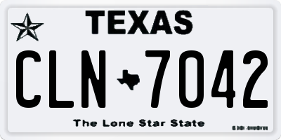 TX license plate CLN7042