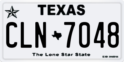TX license plate CLN7048