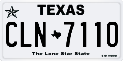 TX license plate CLN7110