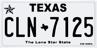 TX license plate CLN7125