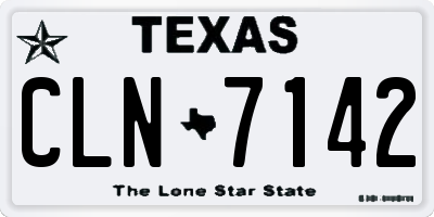 TX license plate CLN7142
