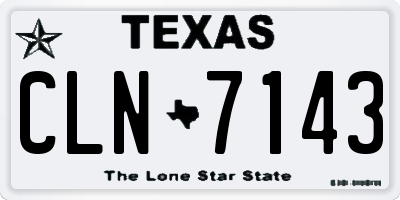 TX license plate CLN7143