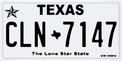 TX license plate CLN7147