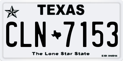 TX license plate CLN7153