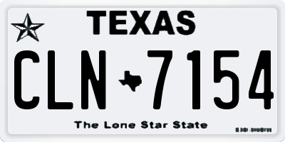 TX license plate CLN7154