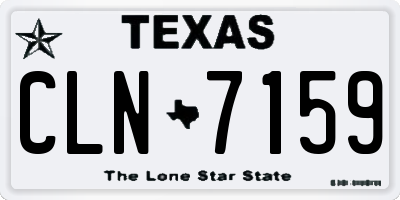 TX license plate CLN7159