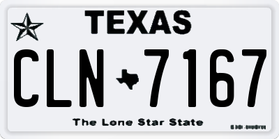 TX license plate CLN7167