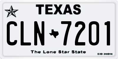 TX license plate CLN7201